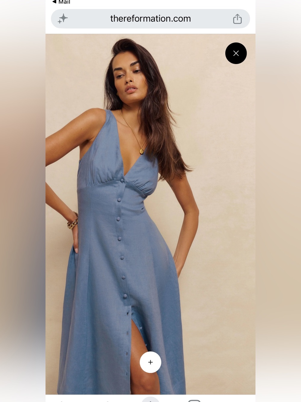 Reformation Sebastien Linen Midi Dress, Size 6, NWT - Picture 11 of 11